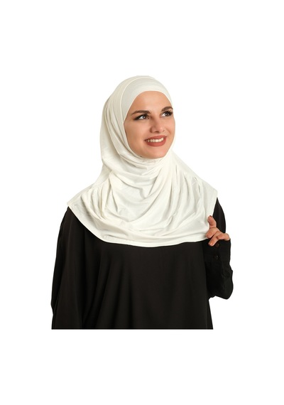 Hürrem Bone Krem Pratik Hazır Geçmeli Tesettür Eşarp Viskon Boneli Büyük Boy 1290bv 40 krem