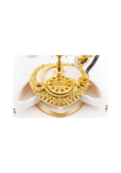 Müzikli Nostaljik Telefon - 2 Bölmeli Takı Kutusu Mücevher Kutusu Beyaz