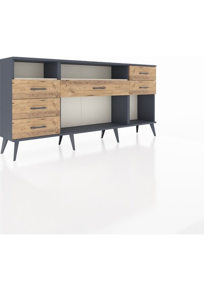 Arges Konsol 2 Raflı 6 Çekmeceli 176x30x83 Antrasit-aytaşı/çam Aytaşı/çam Arges Konsol 2 Raflı 6 Çekmeceli 176x30x83 Antrasit-aytaşı/çam Aytaşı/çam