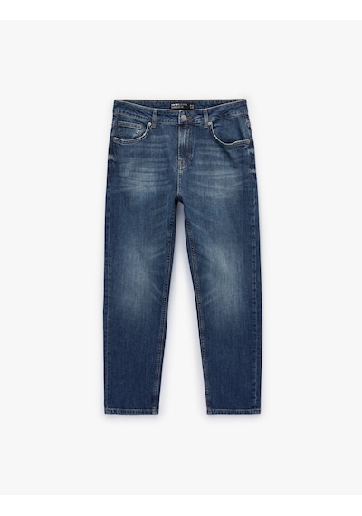 Koton Normal Bel Regular Fit Tapered Jean Pantolon - Joe Jean Koyu İndigo 6sam40160nd