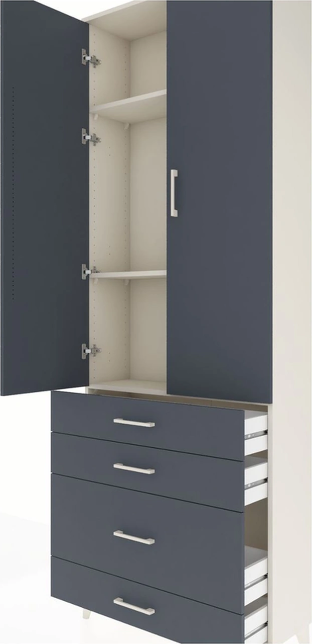 Arges Dolap 3 Raflı 4 Çekmeceli 2 Kapaklı 88x30x243 Aytaşı-an... Aytaşı