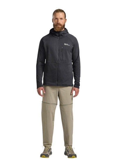 Jack Wolfskın Jack Wolfskin Kolbenberg Hooded Fz Erkek Gri Polar Ceket 6350 Antrasit