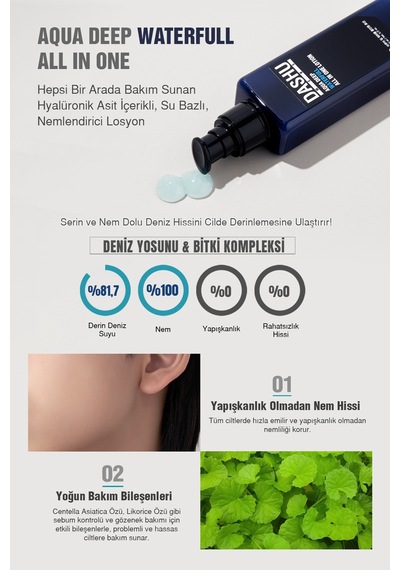 Dashu Mens Aqua Skin Care Erkeklere Özel Nemlendirici Cilt Bakım Seti