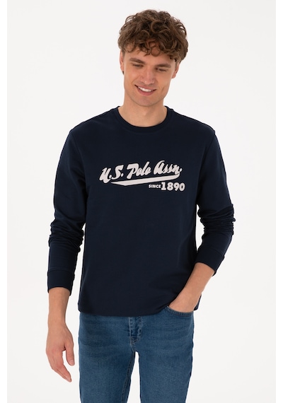 U.S. Polo Assn. Erkek Bisiklet Yaka Regular Fit Lacivert İnce Sweatshirt 50316315-VR033