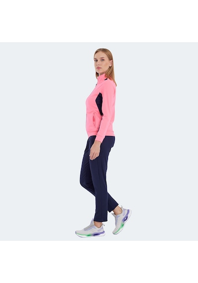 Slazenger RECTOR Kadın Fermuarlı Dik Yaka Cepli Fuşya Eşofman Takımı