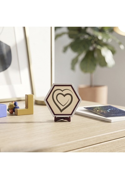 Zarif Kalp Formlu Modern Masaüstü Dekoratif Objesi Ofis Ve Çalışma Masalarınız İçin Modern Çizgiler Sunar 10x10 Cm, Pudra