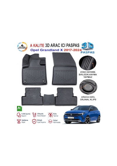 Opel Grandland X 3d Paspas Havuzlu Pro 2017-2024 Arası