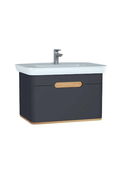 VitrA Sento Lavabo Dolabı 80 Cm Tek Çekmeceli Mat Antrasit 60819 Antrasit VitrA Sento Lavabo Dolabı 80 Cm Tek Çekmeceli Mat Antrasit 60819 Antrasit