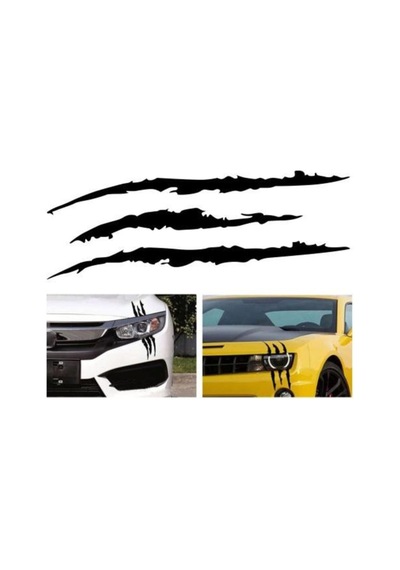 Monster Canavar Pençe Izi Oto Sticker Siyah 40 15 Cm