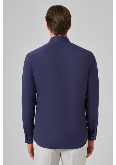 Morven Erkek Lacivert Slim Fit Sert Yaka Gömlek 26mc004003200 Lacivert