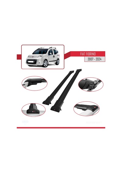 Fiat Fiorino 2007 Ve Sonrası İle Uyumlu Fly Model Ara Atkı Tavan Barı Siyah