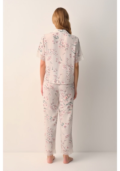 Suwen Beatrix Gömlek Yaka Pijama Takımı Sh26522660b1185 Bej