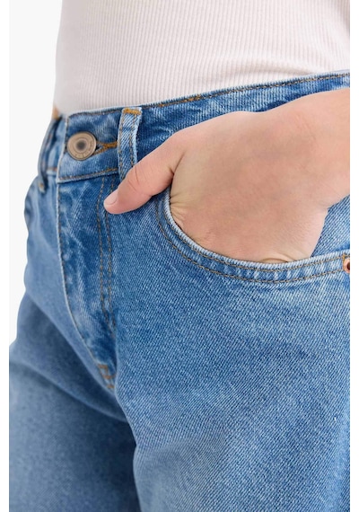 Defacto Straıght Wıde Duble Paça Jean Pantolon Kız Çocuk G6969A826SP