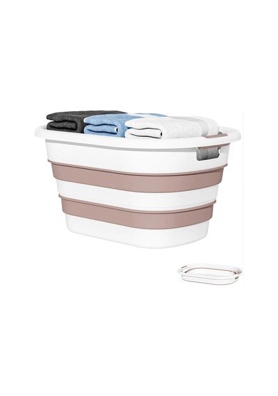 Lexroo Coverest 25 Litre Katlanabilir Silikon Çamaşır Sepeti Akor Pembe