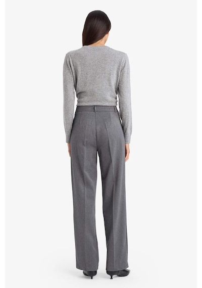Defacto Straight Fit Yüksek Bel Düz Paça Twill Pantolon G8068ax26spar12 Antrasit-ar12