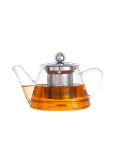 V Model Süzgeçli Cam Demlik -çayvebitki Çayı Tea Pot 500 Ml Çok Renkli