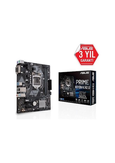 Asus Intel Prime H310m-k R2.0 Ddr4 2666 Vga Glan 1151p Usb 3.1 8-9. Nesil