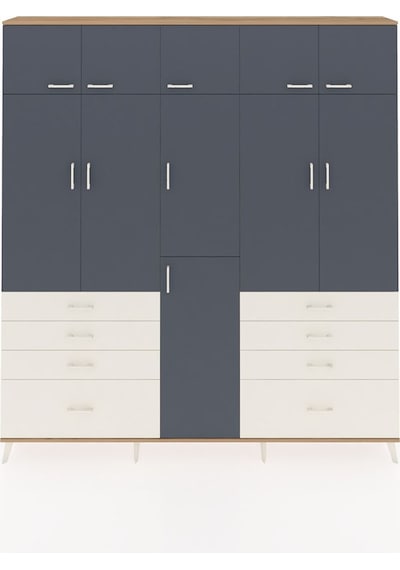 Arges Dolap 8 Raflı 8 Çekmeceli 3 Askılı 220x30x243 Çam-antrasit/aytaşı Antrasıt/aytası Arges Dolap 8 Raflı 8 Çekmeceli 3 Askılı 220x30x243 Çam-antrasit/aytaşı Antrasıt/aytası