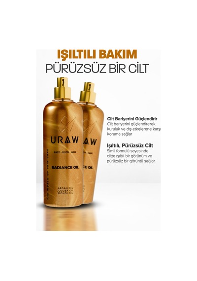 Uraw Radiance Oil Saç ve Vücut İçin Nem Parlaklık ve Işıltı Veren Bakım Yağı 125 ML