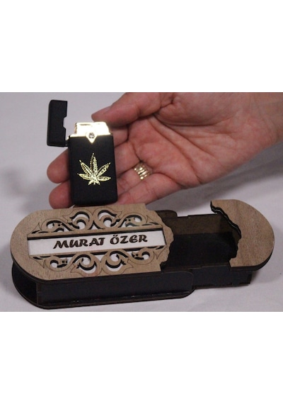 Çakmak Kişiye Özel İsim Yazılı Ve Mdf Tasarım Kutulu No:74