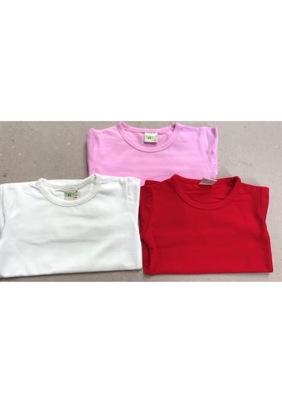 Kız Çocuk Likralı Basic Uzun Kollu Tişort Krem-kırmızı-pembe Renk 3 Lü Paket Krem-kırmızı-pembe Kız Çocuk Likralı Basic Uzun Kollu Tişort Krem-kırmızı-pembe Renk 3 Lü Paket Krem-kırmızı-pembe