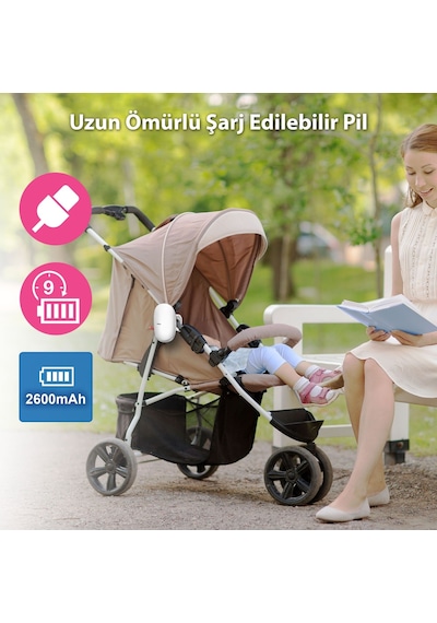 Vtech V-hush Bebek Arabası Sallama Cihazı Bebek Arabası İçin Sesli ve Hareketli Yatıştırıcı - Bc8611 Beyaz