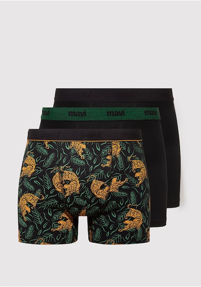 Mavi - 3lü Baskılı Siyah Boxer 0912347-900