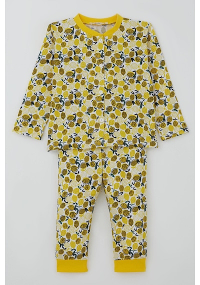 Breeze Kız Bebek Pijama Takımı Limon Bahçesi 4 Ay-1 Yaş, Sarı Sarı