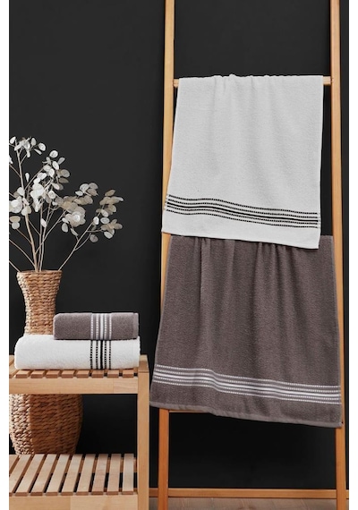 4 Lü Banyo Havlusu Seti Elvin Kahve - 70x140 Kahve