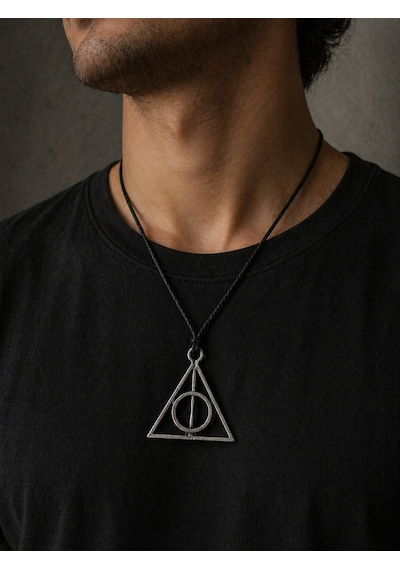 Harry Potter Ölüm Yadigarları Sembol İpli Kolye Unisex Hediye Çok renkli