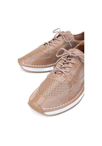 Tamer Tanca Kadın Deri Hasır Vizon Rugan Sneakers & Spor Ayakkabı 775 25503 Bn Ayk Y24 Vızon Krsk Rgn Vizon