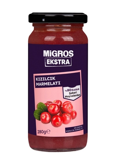 Migros Ekstra Geleneksel Kızılcık Marmelatı 280 G - 4 Adet Tarı