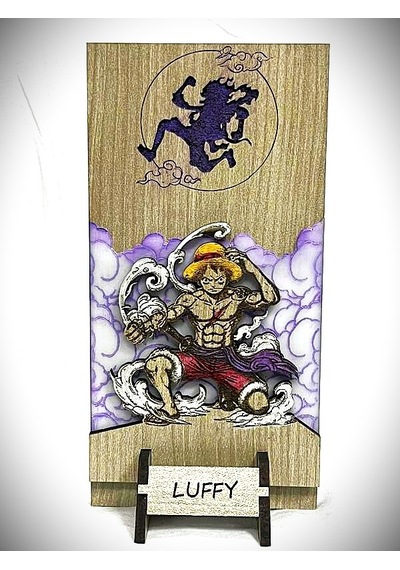 Dükkan Design Lazer Kazıma El Boyama One Piece Luffy Gear5 Biblo Çok Renkli