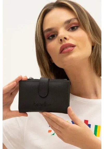 United Colors Of Benetton Siyah Kadın Cüzdan Bnt-1300