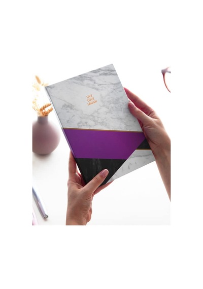 Mermer Defter Çizgili Mor 17x24cm Genel