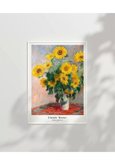 Çerçevesiz Poster Claude Monet Ayçiçeği Buketi
