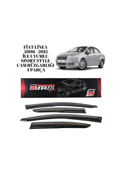 Fiat Linea 2006 2007 2008 2009 2010 2011 2012 2013 2014 2015 İle Uyumlu Sport Style Cam Rüzgarlığı 4 Parça Sunplex 1 Adet