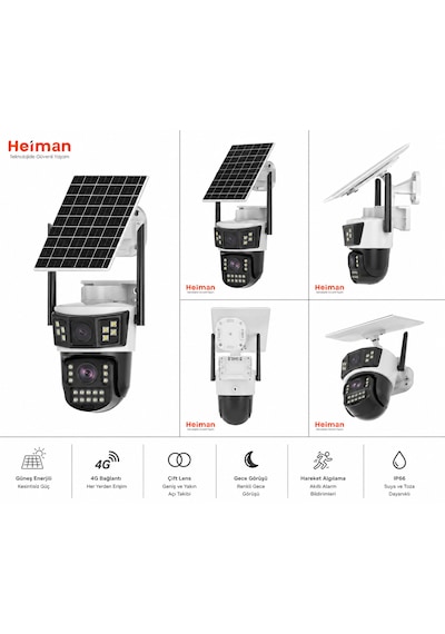 Hm-850 4mp 2 Kameralı Solar Ptz 4g Sim Kartlı Kamera Hm-850 4mp 2 Kameralı Solar Ptz 4g Sim Kartlı Kamera