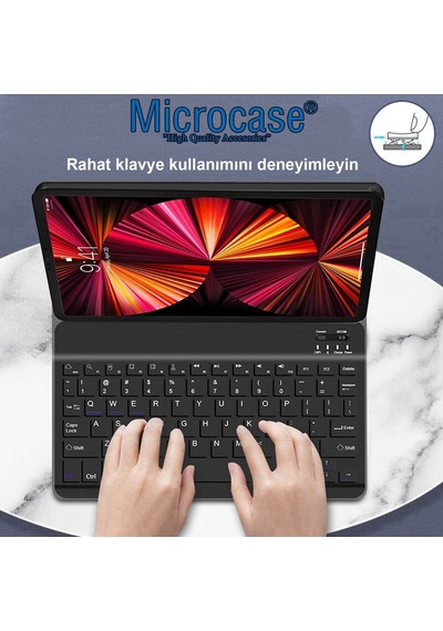 Microcase Apple Uyumlu iPad Pro 11 2021 Bluetooth Klavyeli Standlı Kılıf Bkk4