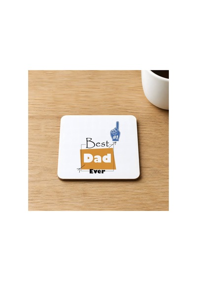 Best Dad 1 Baskılı 9x9 Cm Kare Mdf Bardak Altlığı Ahşap Çok Renkli