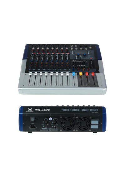 Maxword Welly-08fx Power Mixer 2x800w 8 Kanal 2x7 Bant Ekolayzır 99 Dsp Efekt