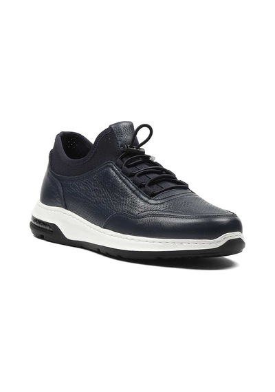Erkek Lacivert Deri Sneaker