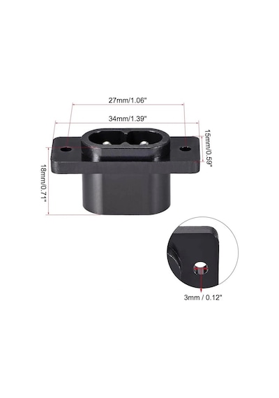 Ic-212-2 Ac Teyp Soketi C8 2 Pin Erkek Şase