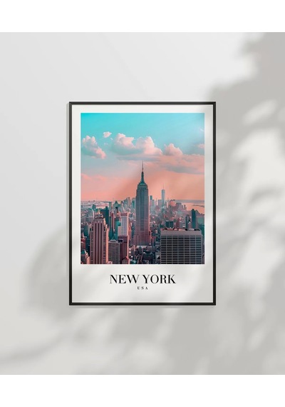 Çerçevesiz Poster New York Silüeti Gün Doğumu