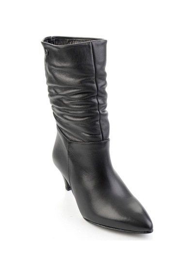 Bambi Siyah Hakiki Deri Kadın Bot & Bootie K02750150103