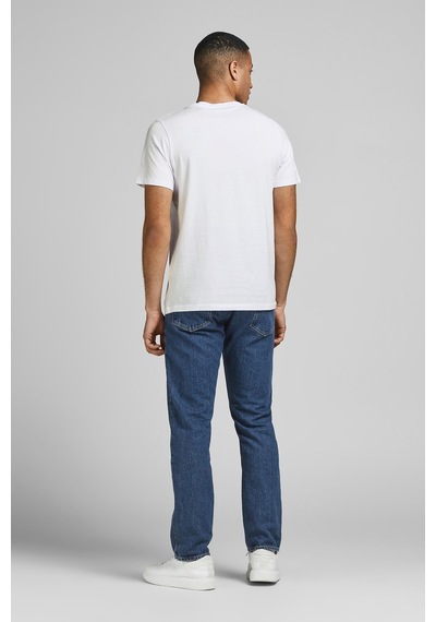 Jack & Jones Erkek T Shirt 12151955-Beyaz Beyaz