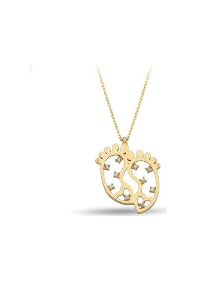 Çgk Çiğdem Gürel Kuyumculuk Ayak Izi Altın Kolye 14k Gold