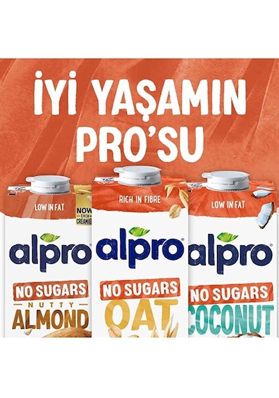 Alpro Şekersiz Yulaf Sütü 4x1 L Vegan Laktozsuz Bitkisel Bazlı