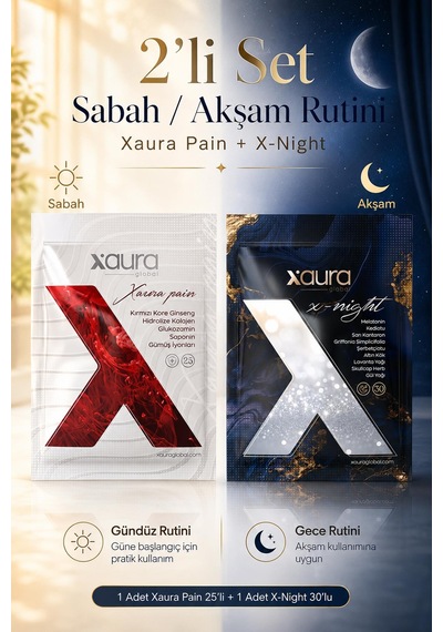 Xaura Global Xaura Pain 25 Li Ve X-night 30 Lu 2 Li Sabah Akşam Rutin Seti
