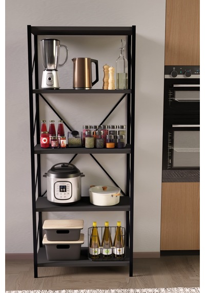 Titan Mutfak Rafı Kiler Rafı Mikrodalga Fırın Rafı Çok Amaçlı Raf 150x60 Cm Antrasit Antrasit